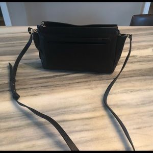 Black leather crossbody bag